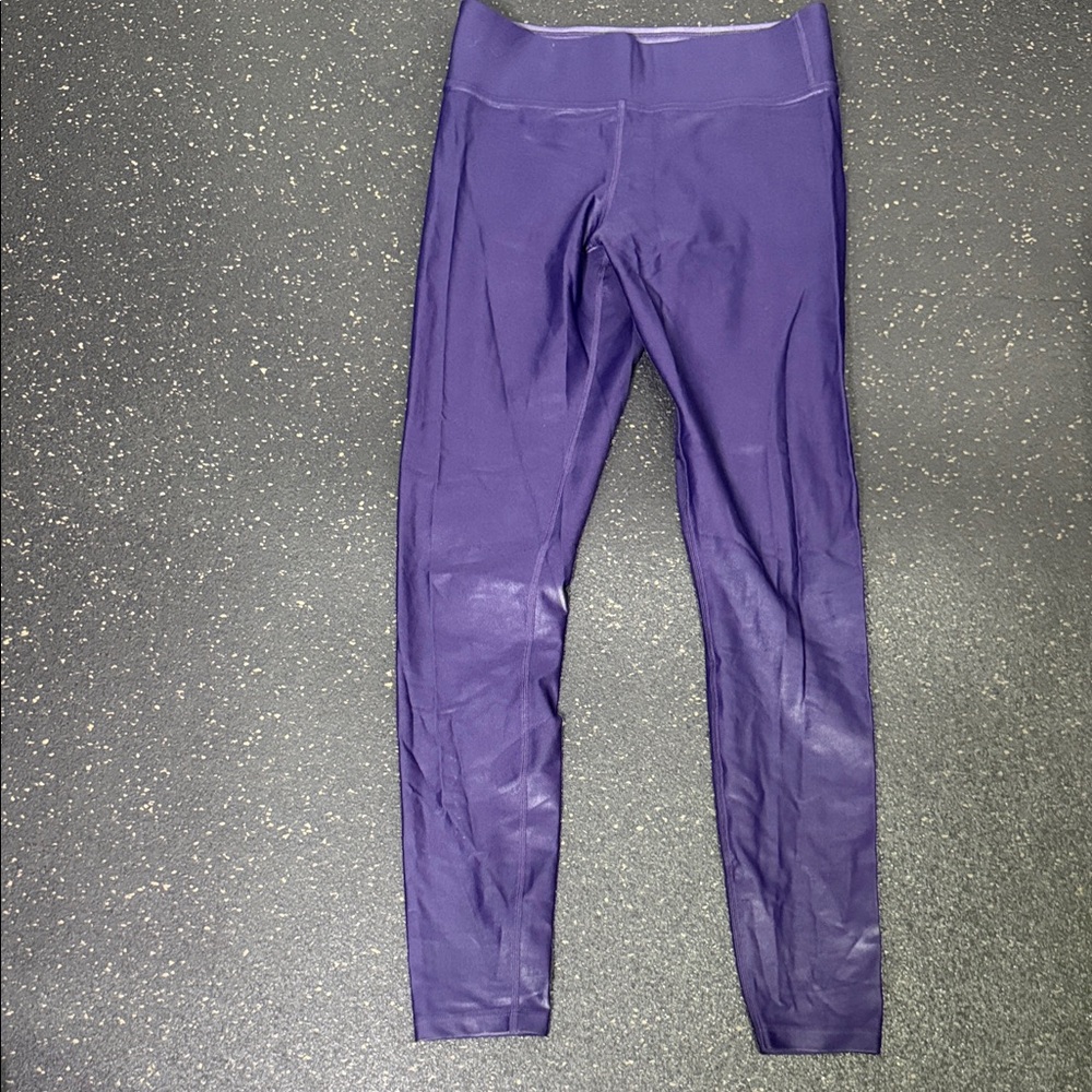 Carbon38 Taraka Shine Purple High-Rise Performance Leggings